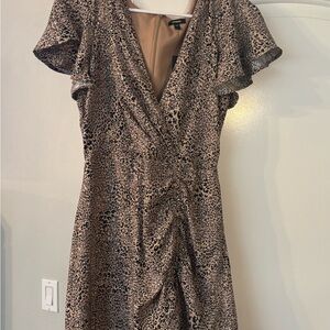 Leopard Print V-Neck Dress